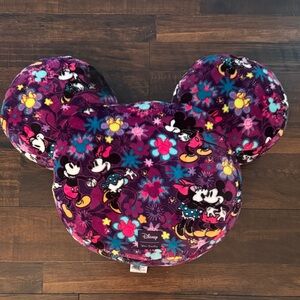 Disney Minnie and Mickey Floral Plush Pillow - Purple and Pink